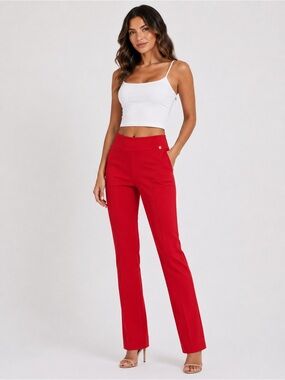 Anne Klein Red Boot-Cut Ponte Pants